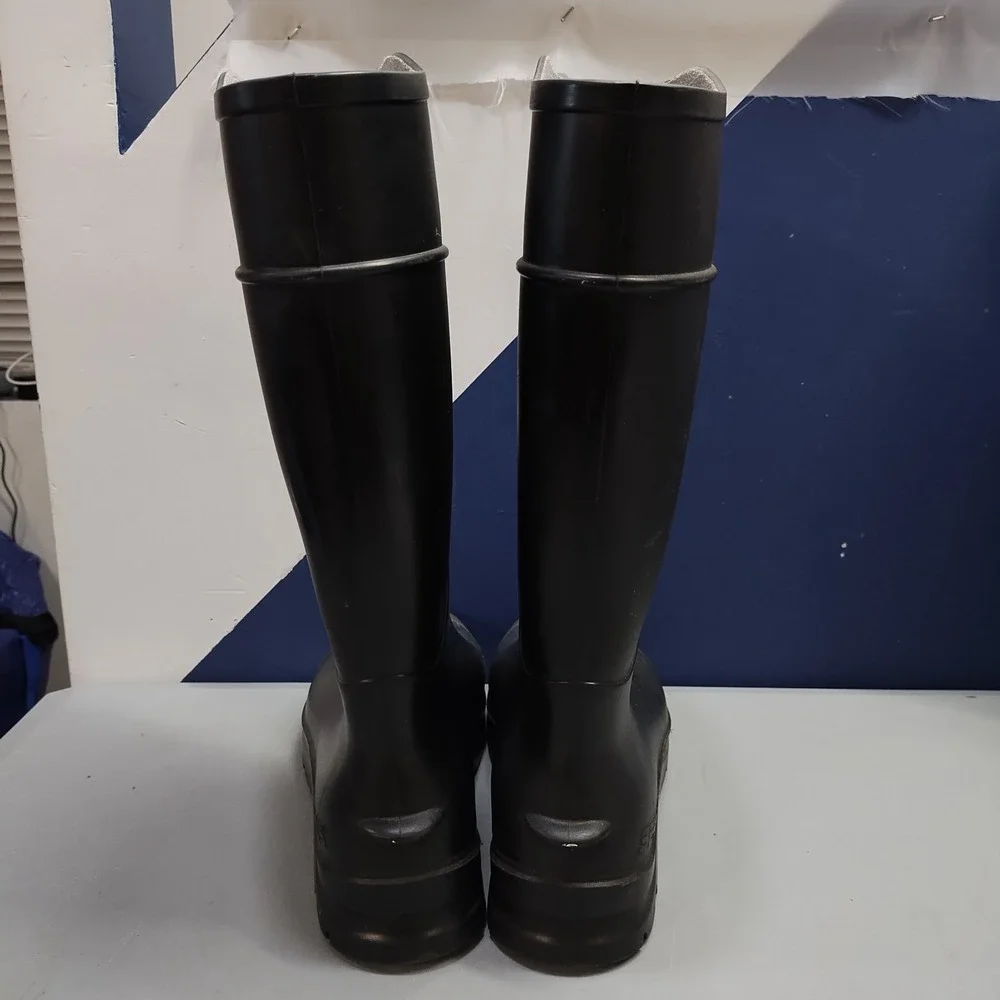 Servus Work Rain Boots Mens Size 10 Black Rubber Waterproof Heavy Duty Pull On